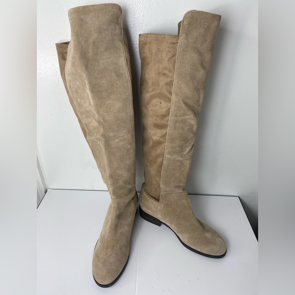 Lucky Brand 6 Wide Women's Over-the-Knee Suede Boots in Light Taupe